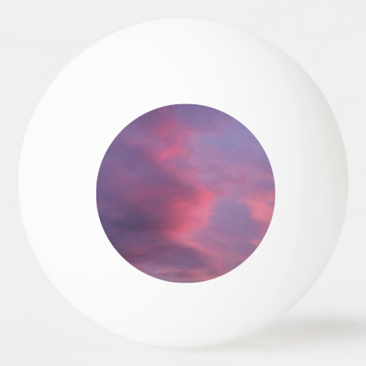 Blaue rosa Wolken Tischtennisball (Vorderseite)