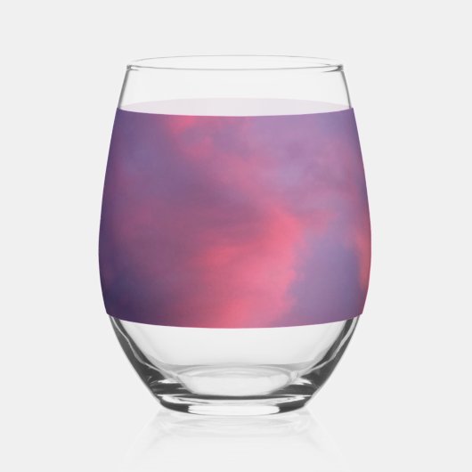 Blaue rosa Wolken Weinglas Ohne Stiel (Vorderseite)