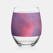 Blaue rosa Wolken Weinglas Ohne Stiel (Rückseite)