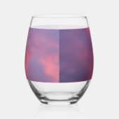 Blaue rosa Wolken Weinglas Ohne Stiel (Links)