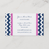 Blaue rosa Zickzack Retro Geschäfts-Karten Visitenkarte (Rückseite)