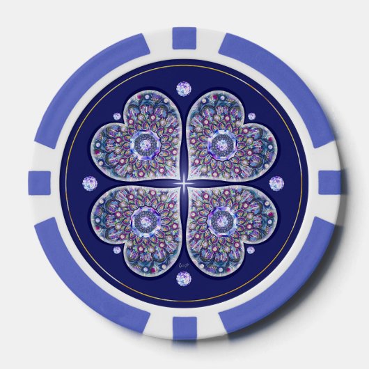 blaue Rosace Pokerchips (Vorderseite)