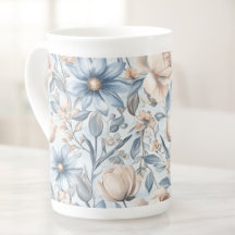 Blaue & rosafarbene botanische Aquarellmalerei