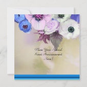 BLAUE ROSE ANEMONE BLUME UND KUPCAKEN Geburtstag Einladung (Rückseite)