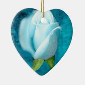 Blaue Rose Aquamarine Keramik Ornament (Rechts)