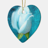 Blaue Rose Aquamarine Keramik Ornament (Links)