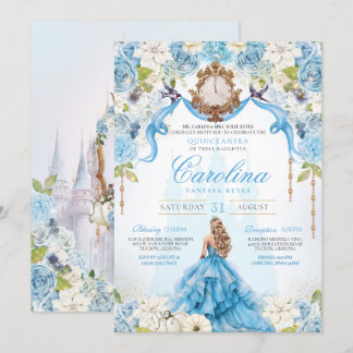 Blaue Rose Aschenputtel Königliche Prinzessin Quin Einladung