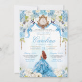 Blaue Rose Aschenputtel Königliche Prinzessin Quin Einladung (Vorderseite)