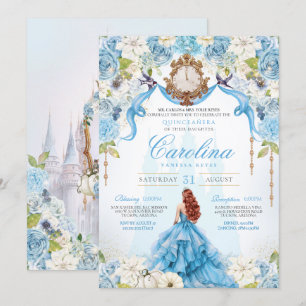 Blaue Rose Aschenputtel Königliche Prinzessin Quin Einladung