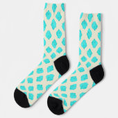 Blaue Rose auf Cremesocken Socken (Linkes Detail)