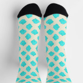 Blaue Rose auf Cremesocken Socken (Oben)