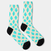 Blaue Rose auf Cremesocken Socken (Rechts)