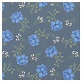 Blaue Rose auf dem Dusky Blue Calico Stoff