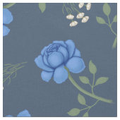 Blaue Rose auf dem Dusky Blue Oversified Calico Stoff (Nahaufnahme)