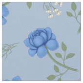 Blaue Rose auf Light Blue Oversized Calico Stoff (Nahaufnahme)