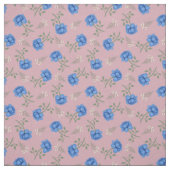 Blaue Rose auf Pink Calico Stoff (Muster)