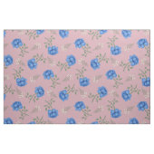 Blaue Rose auf Pink Oversized Calico Stoff (Fat Quarter (45,7 x 55,9 cm))