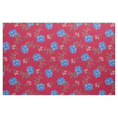 Blaue Rose auf Red Oversized Calico Stoff (Fat Quarter (45,7 x 55,9 cm))
