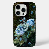 Blaue Rose auf schwarz Case-Mate iPhone Hülle (Rückseite)