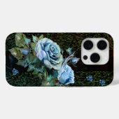Blaue Rose auf schwarz Case-Mate iPhone Hülle (Rückseite (Horizontal))