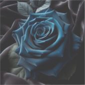 Blaue Rose auf schwarzem Samt Aufkleber (Vorderseite)