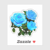 Blaue Rose Aufkleber (Blatt)