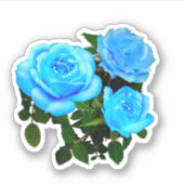 Blaue Rose Aufkleber (Vorderseite)