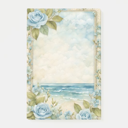 Blaue Rose begraben den Ozean Post-it Klebezettel (Vorderseite)