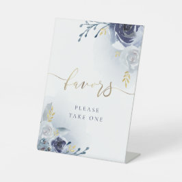 Blaue Rose bevorzugen Podestschild Sockelschild