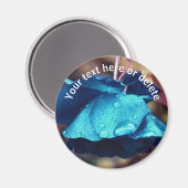 Blaue Rose Blume Abstrakt Personalisiert Magnet (Vorderseite/Rückseite)