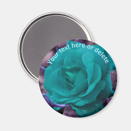 Blaue Rose Blume Personalisiert Magnet (Vorderseite/Rückseite)