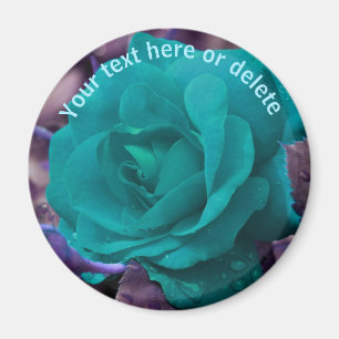 Blaue Rose Blume Personalisiert Magnet