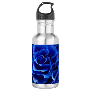 Blaue Rose Blume Pflanze Romantik Edelstahlflasche