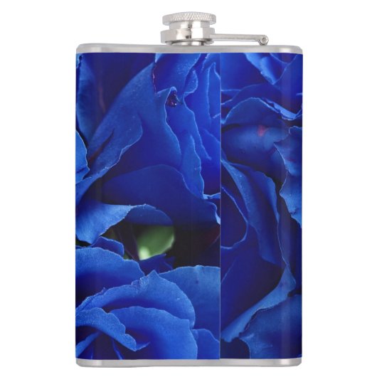 Blaue Rose Blume Pflanze Romantik Flachmann (Rückseite)