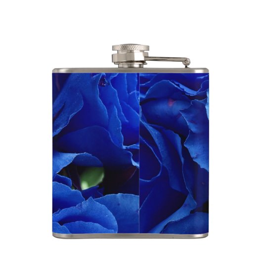 Blaue Rose Blume Pflanze Romantik Flachmann (Rückseite)