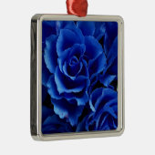 Blaue Rose Blume Pflanze Romantik Ornament Aus Metall (Rechts)