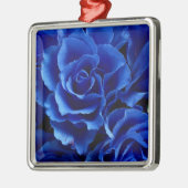 Blaue Rose Blume Pflanze Romantik Ornament Aus Metall (Links)