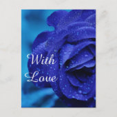 Blaue Rose Blume Postkarte (Vorderseite)