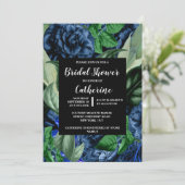 Blaue Rose Blumen botanische Blume Einladung (Stehend Vorderseite)