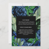 Blaue Rose Blumen botanische Blume Einladung (Rückseite)