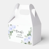 Blaue Rose Blumengrün Eukalyptus 100. Geburtstag Geschenkschachtel (Rückseite)