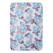 Blaue Rose. Blumenmuster Badematte (Vorderseite Vertikal)