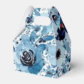 Blaue Rose Blumenmuster Blume Frühjahrsfest Geschenkschachtel (Rückseite)