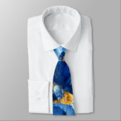 Blaue Rose Blumenmuster Foto Elegante Krawatte (Gebunden)