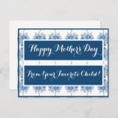 Blaue Rose Blumenmuster Postkarte (Vorne/Hinten)