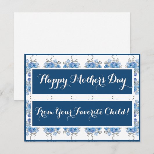 Blaue Rose Blumenmuster Postkarte (Vorne/Hinten)