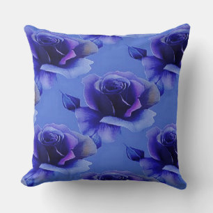 Blaue Rose Blumenmuster Sitzkissen Kissen