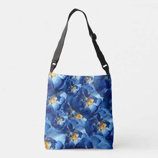 Blaue Rose Blumenmuster Tasche (Rückseite)