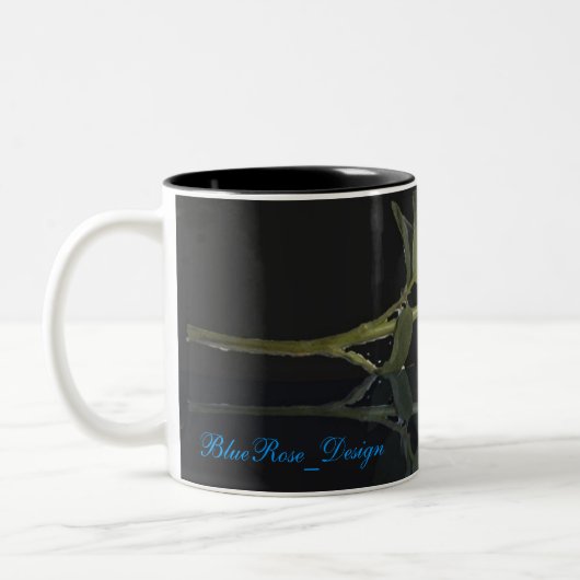 Blaue Rose Blumenmuster Tasse (Links)