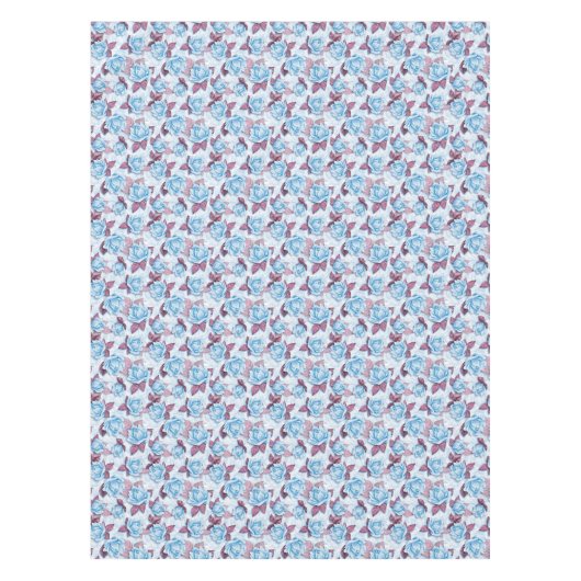 Blaue Rose. Blumenmuster Tischdecke (Vorderseite)